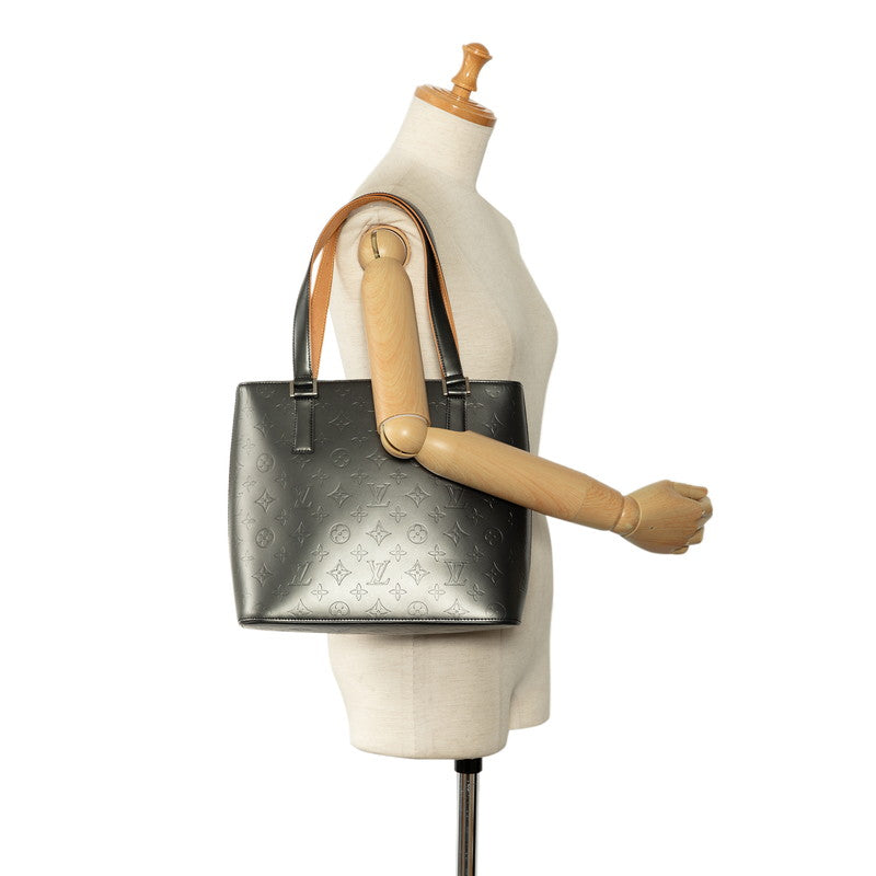 Louis Vuitton Monogram Matt Stockton Handbag M55112 Noneir Black Leather Louis Vuitton