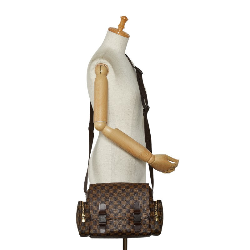 Louis Vuitton Damier Reporters Melville Pulled Shoulder Bag N51126 Brown PVC Leather Louis Vuitton