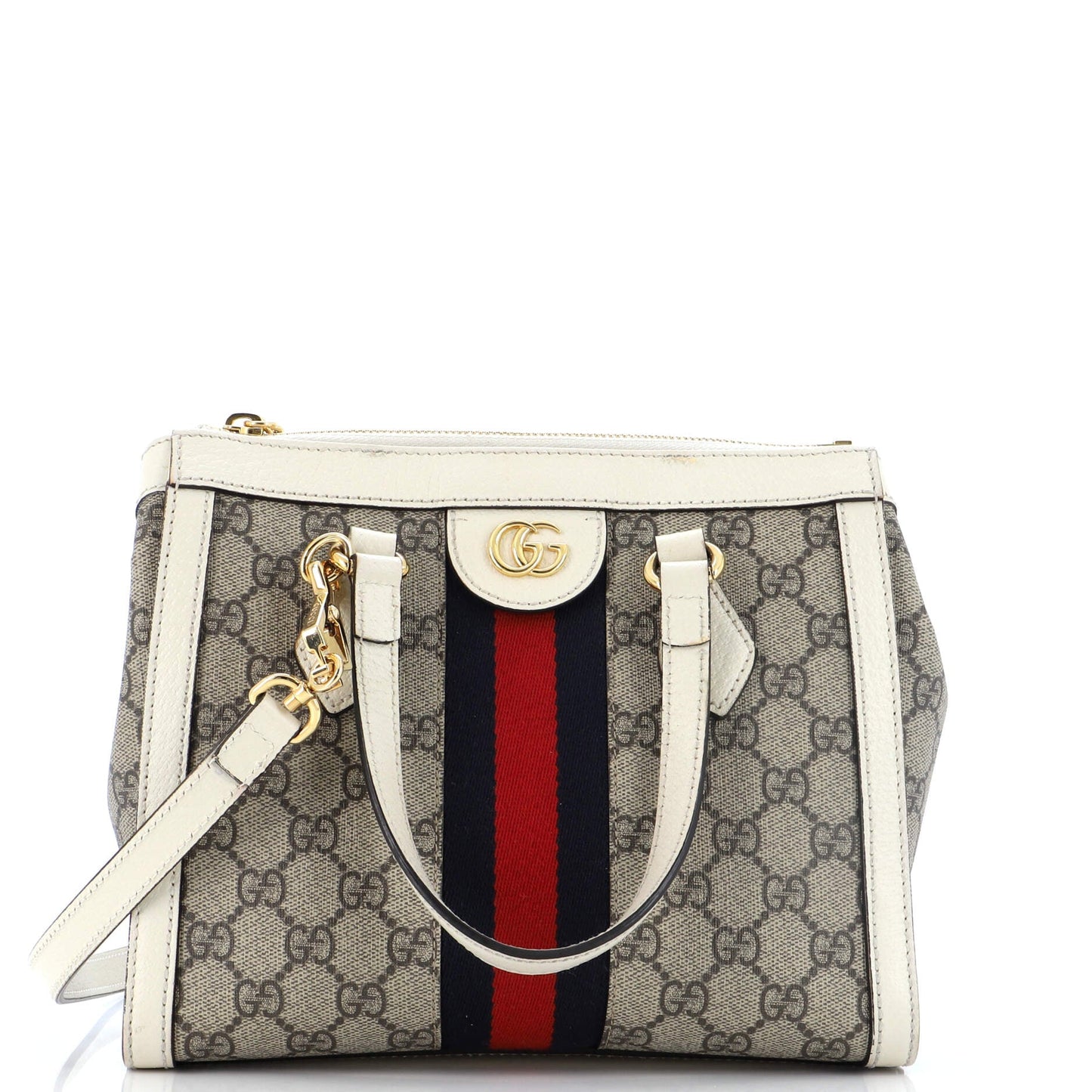 Luxury Gucci Trending 2025 Ophidia Top Handle Tote GG Coated Canvas Small