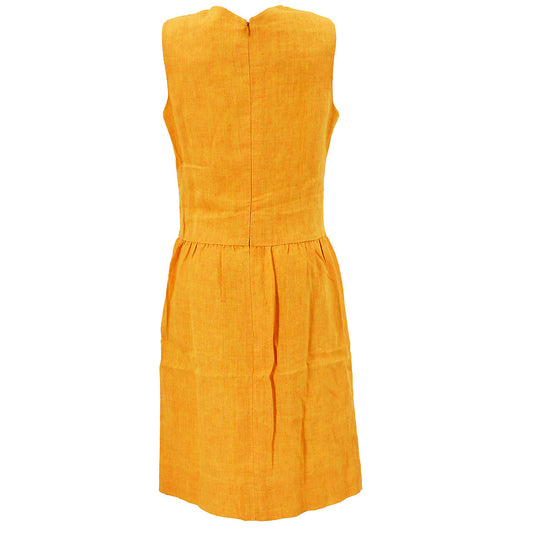 Luxury Chanel 1996 spring CC-buttons linen sleeveless dress #36