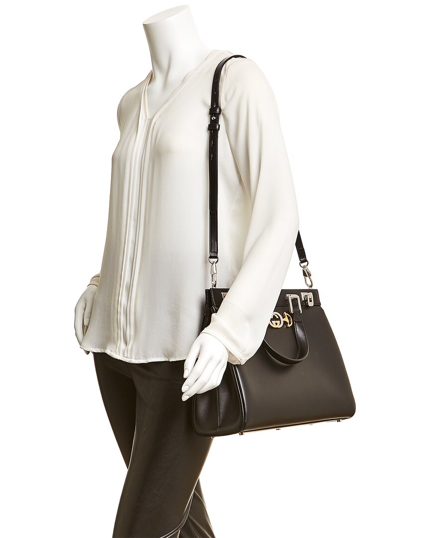 Gucci Zumi Medium Leather Top Handle Tote