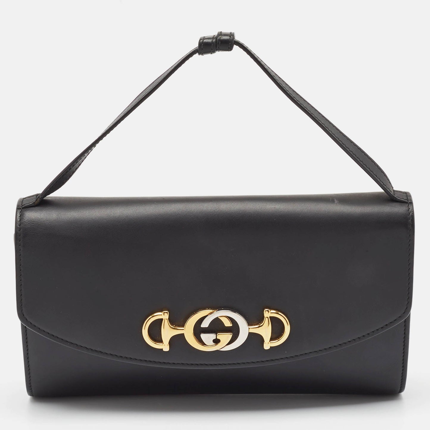 Luxury Gucci Trending 2025 Black Leather Zumi Clutch Bag