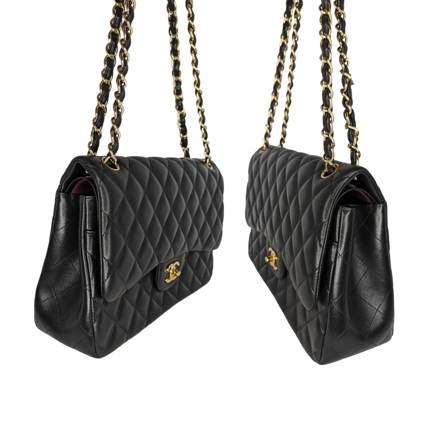 Luxury Chanel bag Classic Quilted Lambskin Double Jumbo Flap