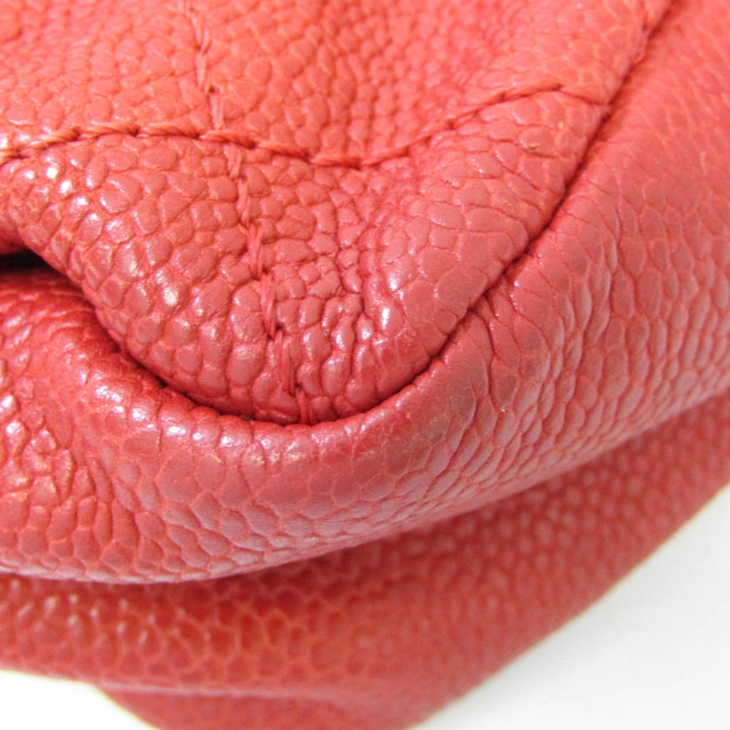 Luxury Chanel Caviar Skin Matelasse Women's Leather Shoulder Bag Red Color