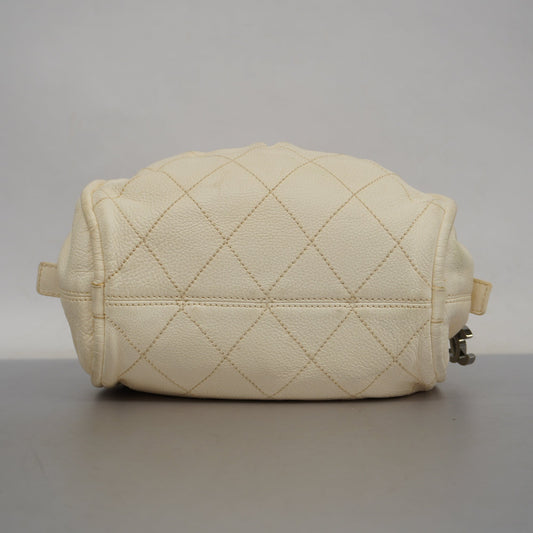 CHANEL Wild Stitch Handbag Women's Leather Handbag Ivory