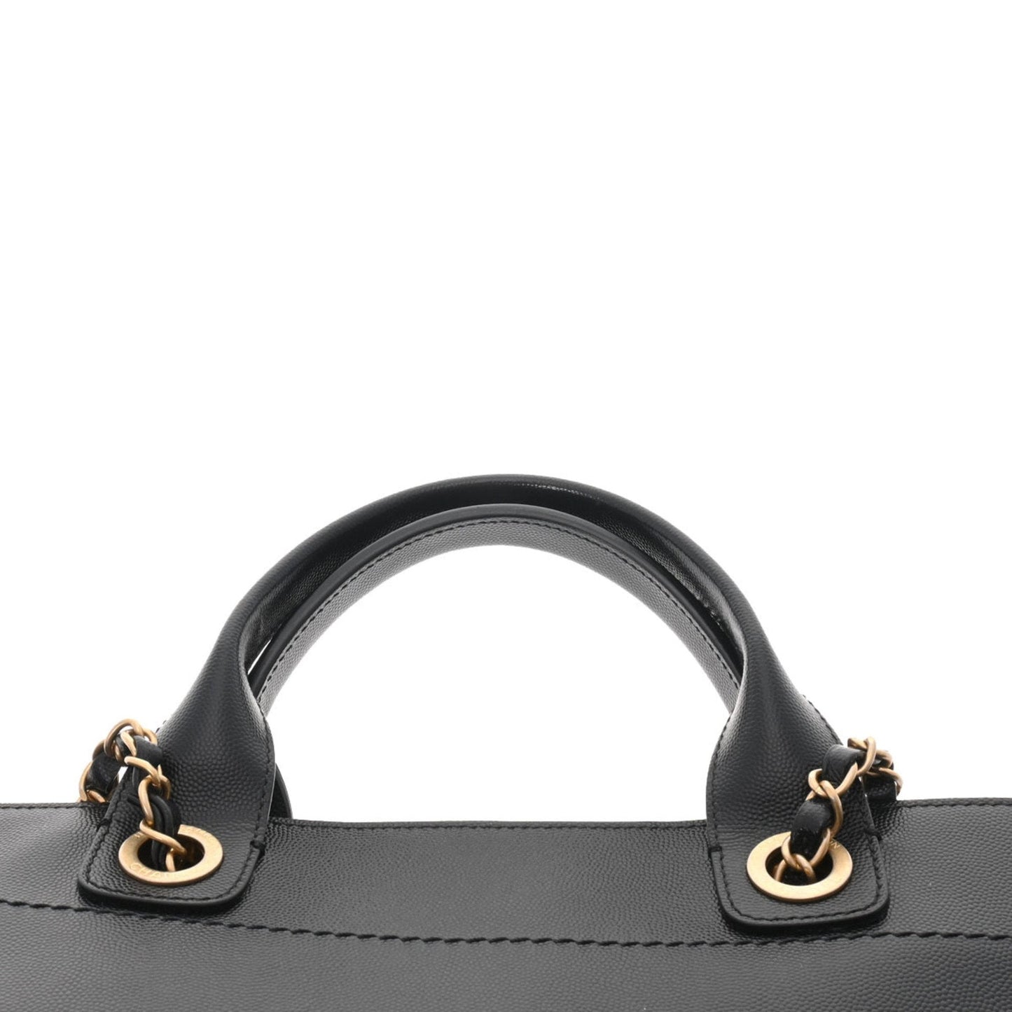 Luxury Chanel Deauville Studded Tote Black A57067 Ladies Caviar Skin Bag