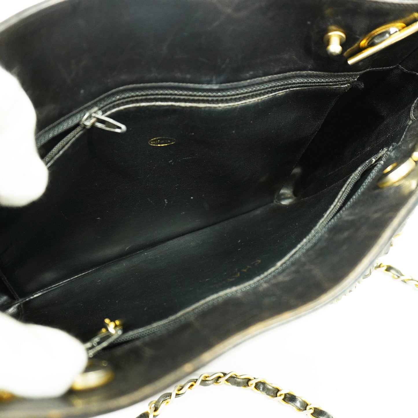 Luxury Chanel Matelasse Fringed Chain Shoulder Lambskin Women's Shoulder Bag Black