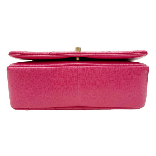 CHANEL Matelasse Flap Bag Chain Shoulder AS1895 Handbag Caviar Skin Pink 30s Ladies