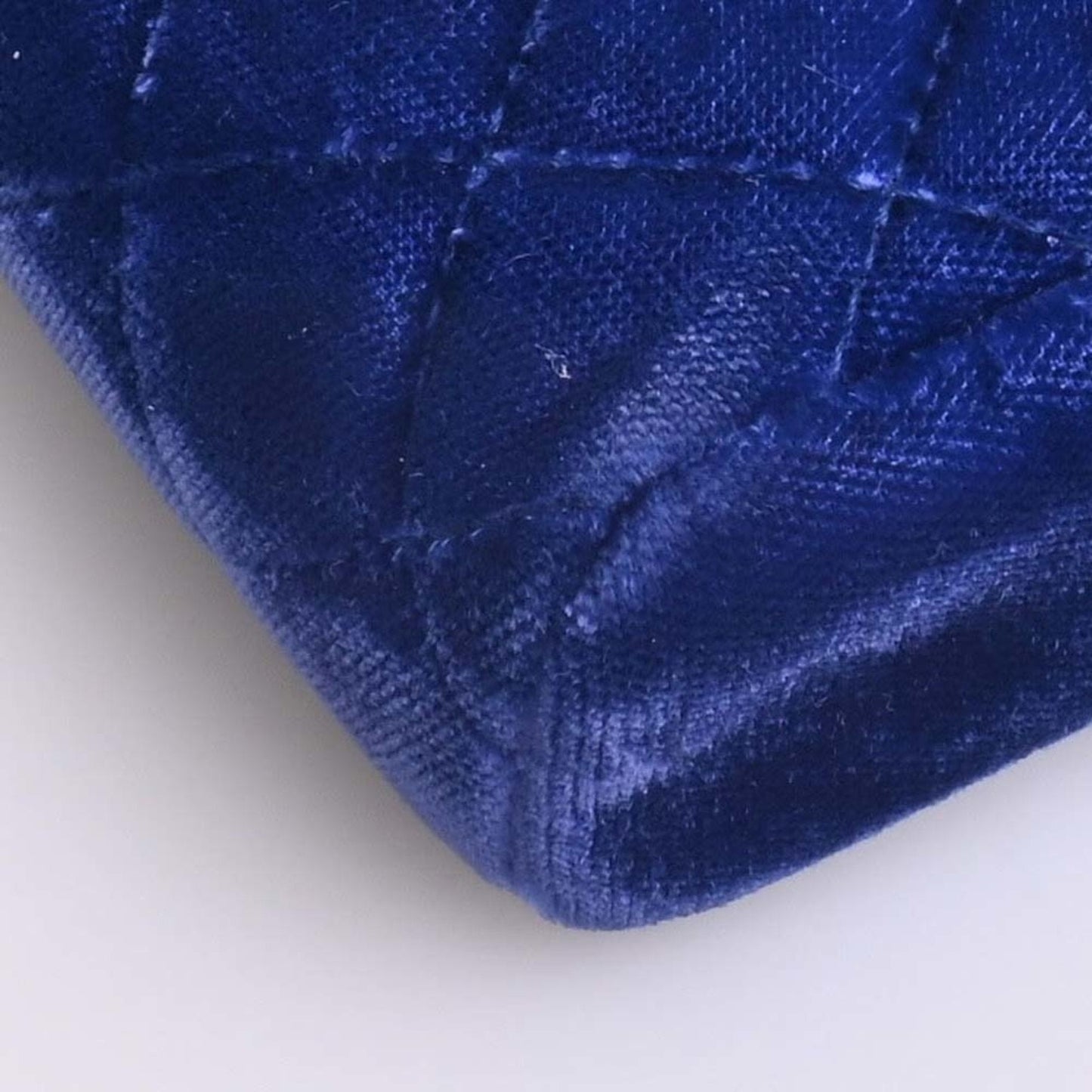 Luxury Chanel Velor Matelasse Coco Mark Chain Shoulder Pouch Blue Ladies