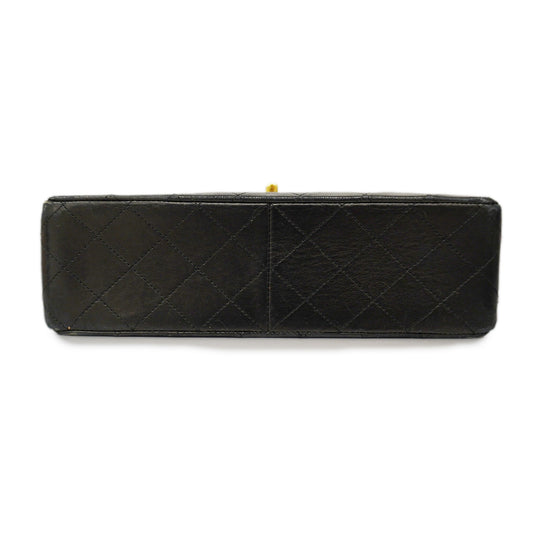 CHANEL Matelasse W Flap W Chain Lambskin Women's Leather Shoulder Bag Black