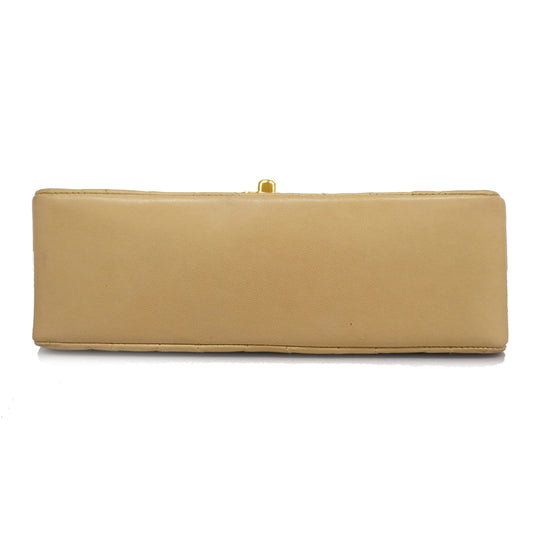 CHANEL Matelasse Diana Flap Single Chain Women's Leather Shoulder Bag Beige