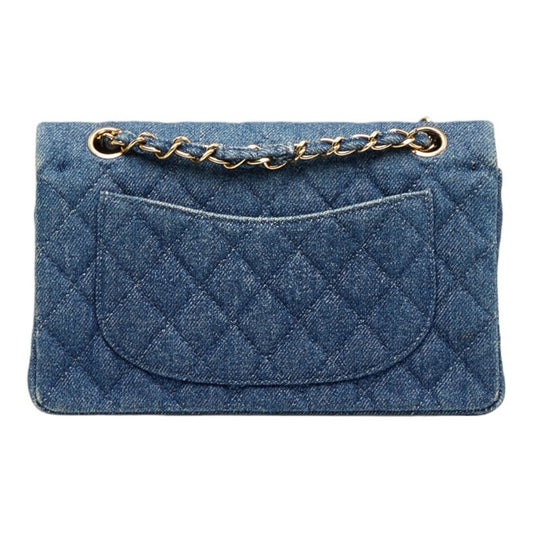 CHANEL matelasse 23 double flap chain shoulder bag blue ladies