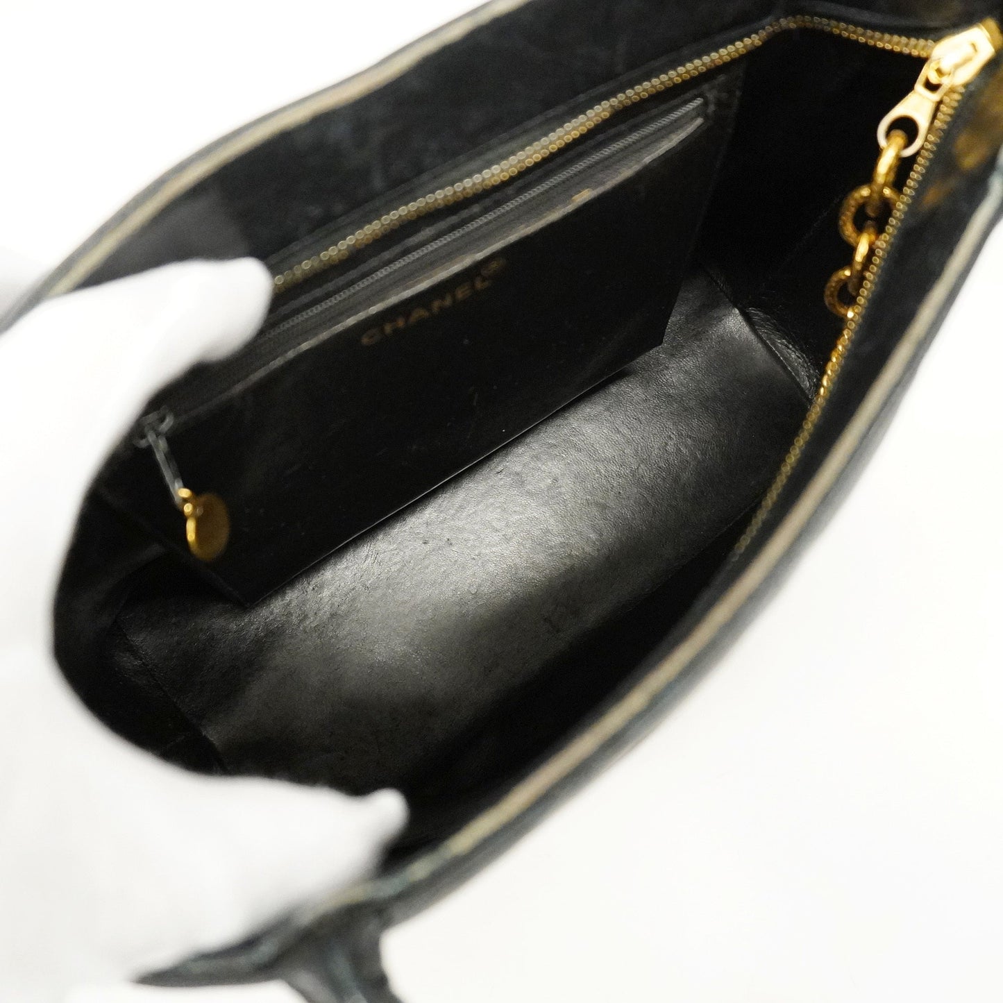 CHANELAuth Reprint Tote Women's Leather Tote Bag Black