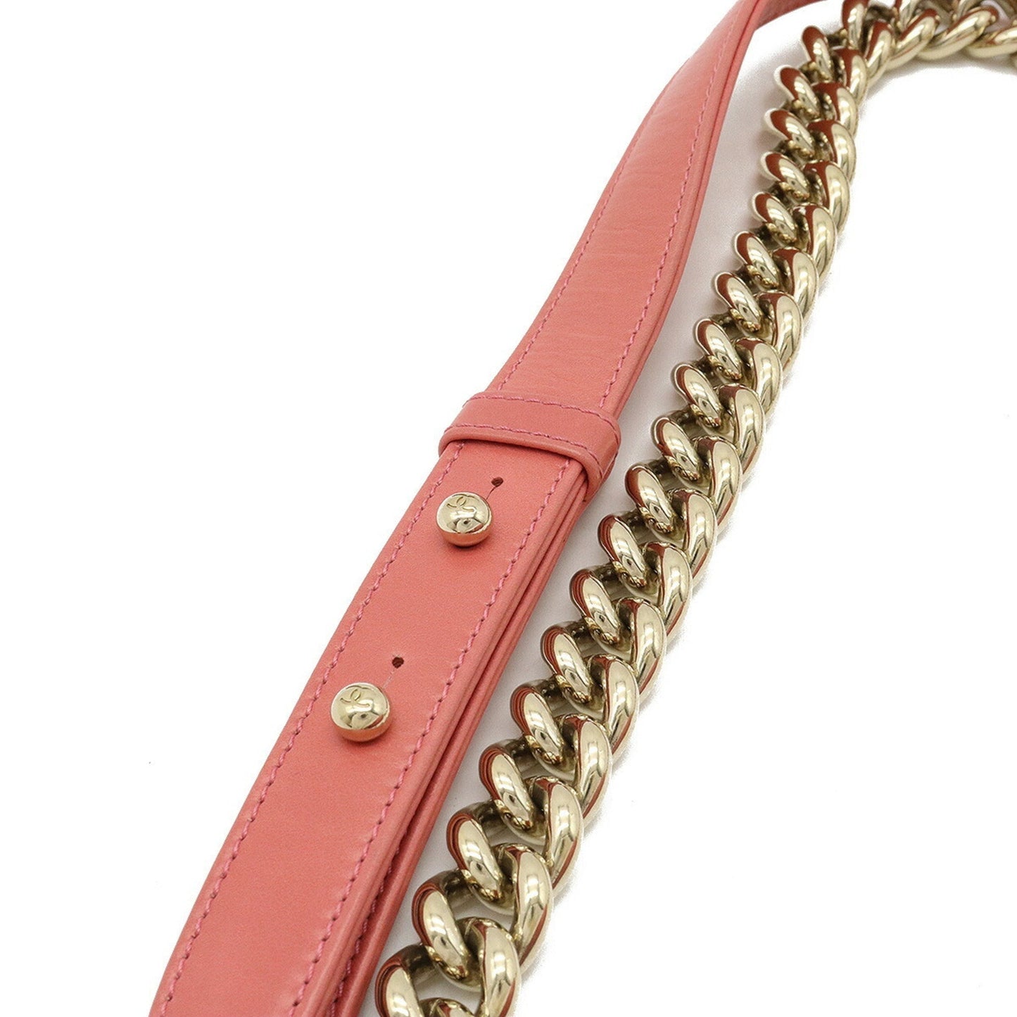 Luxury Chanel Boy Boa Chain Bag Shoulder Clutch Mouton Leather Coral Pink
