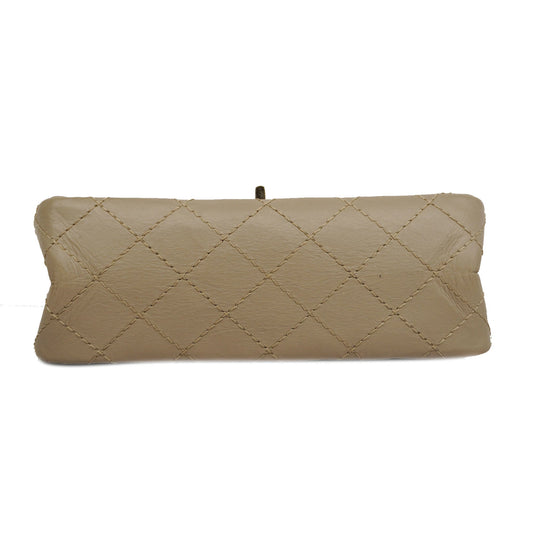 CHANEL 2.55 W Flap W Chain Lambskin Women's Leather Shoulder Bag Grayish
