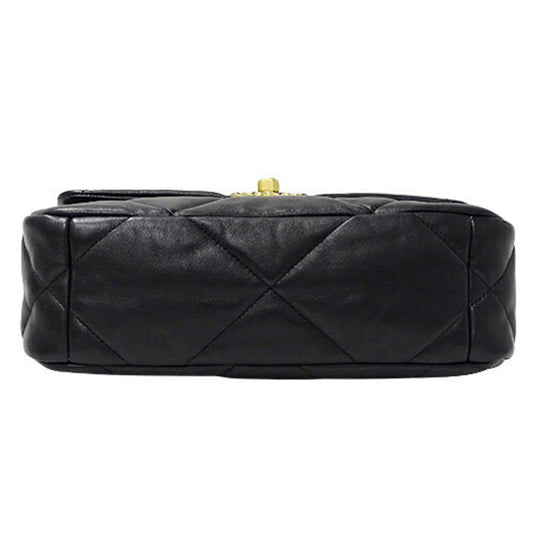 Luxury Chanel Bag Women's Shoulder 19 Handbag Shiny Lambskin Black AS1160 Crossbody