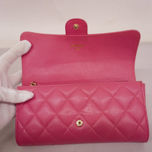 CHANEL Matelasse Gold Hardware Women's Caviar Leather Caviar Leather