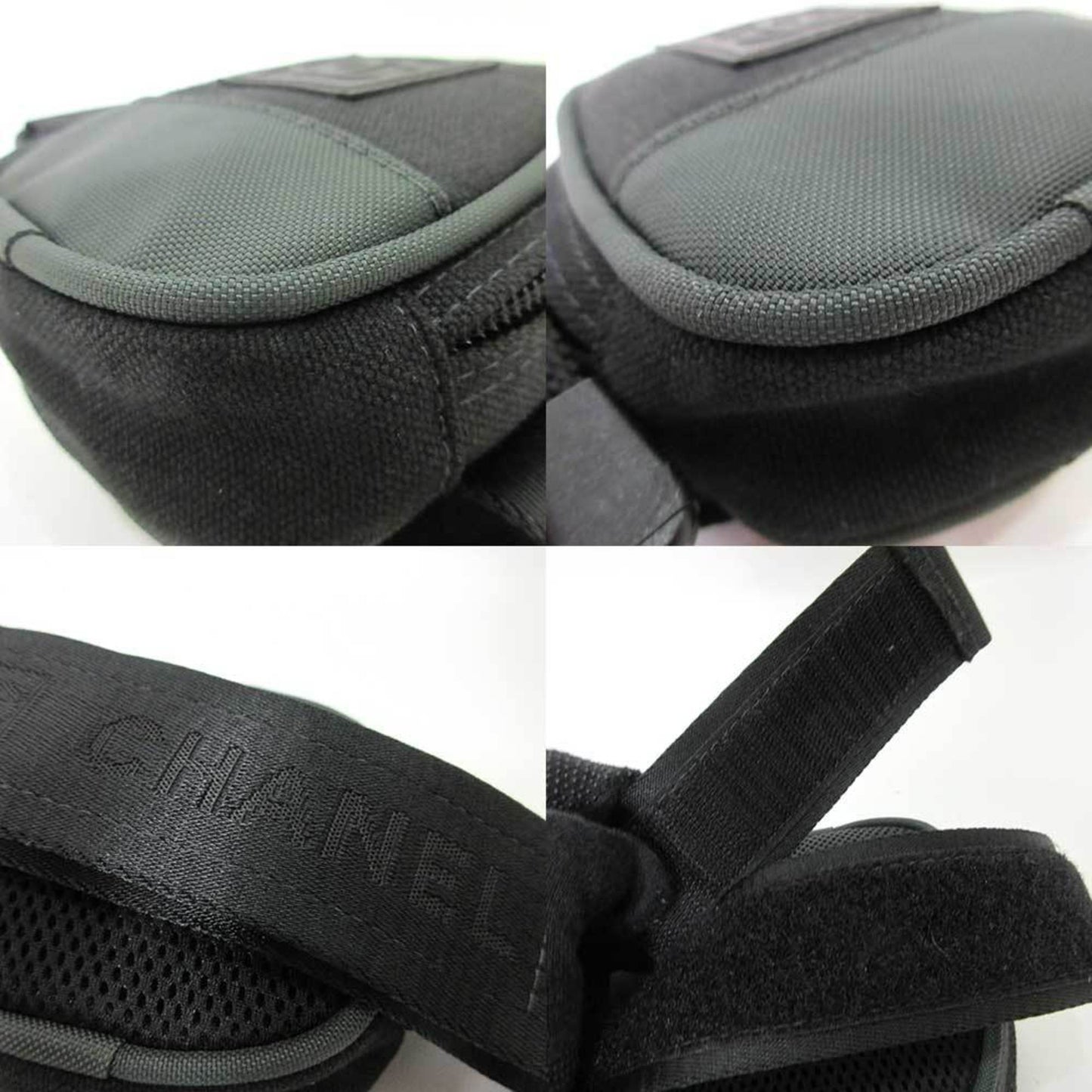 Luxury Chanel Accessory Sports Line Arm Pouch Black Mini Coco Mark Men's Women's Rubber Canvas