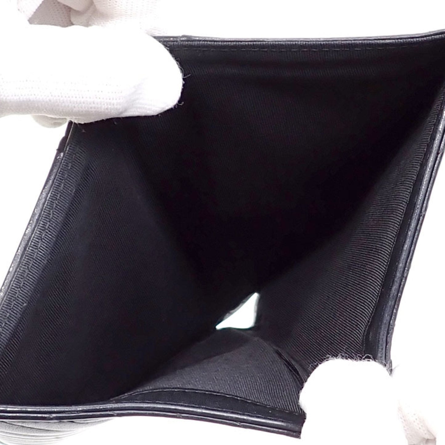 Luxury Chanel Bifold Long Wallet V Stitch Women's Black Lambskin A31509 Coco Mark Leather