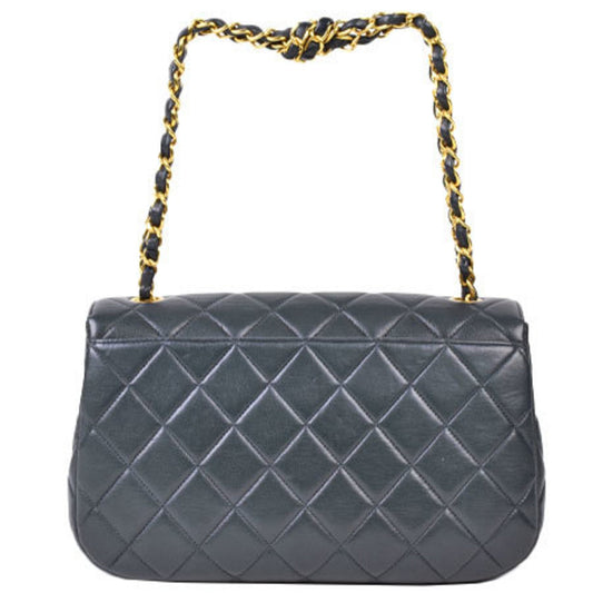 Chanel matelasse V flap knot chain handbag No. 3 here mark navy lambskin