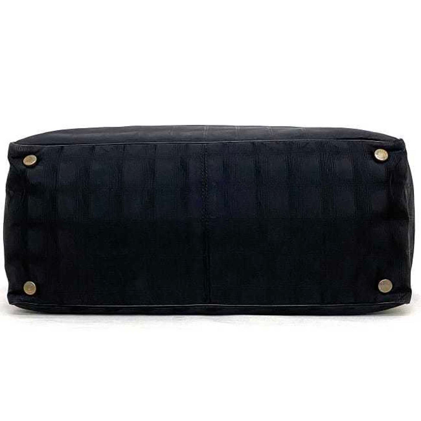 Luxury Chanel MM Black New A15991 Coco Mark Nylon Leather 8th Nutra Line Ladies
