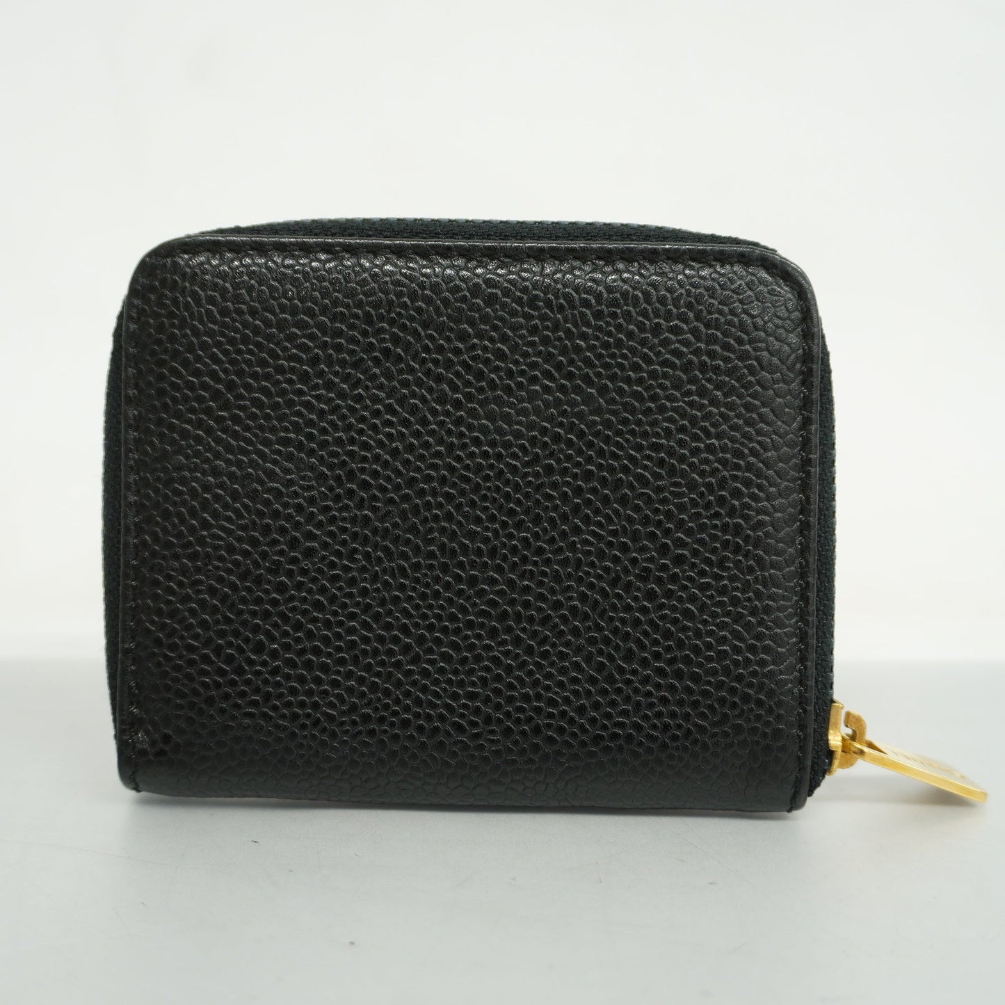 CHANEL Women's Caviar Leather Gold Hardware Coin Purse/coin Case Black