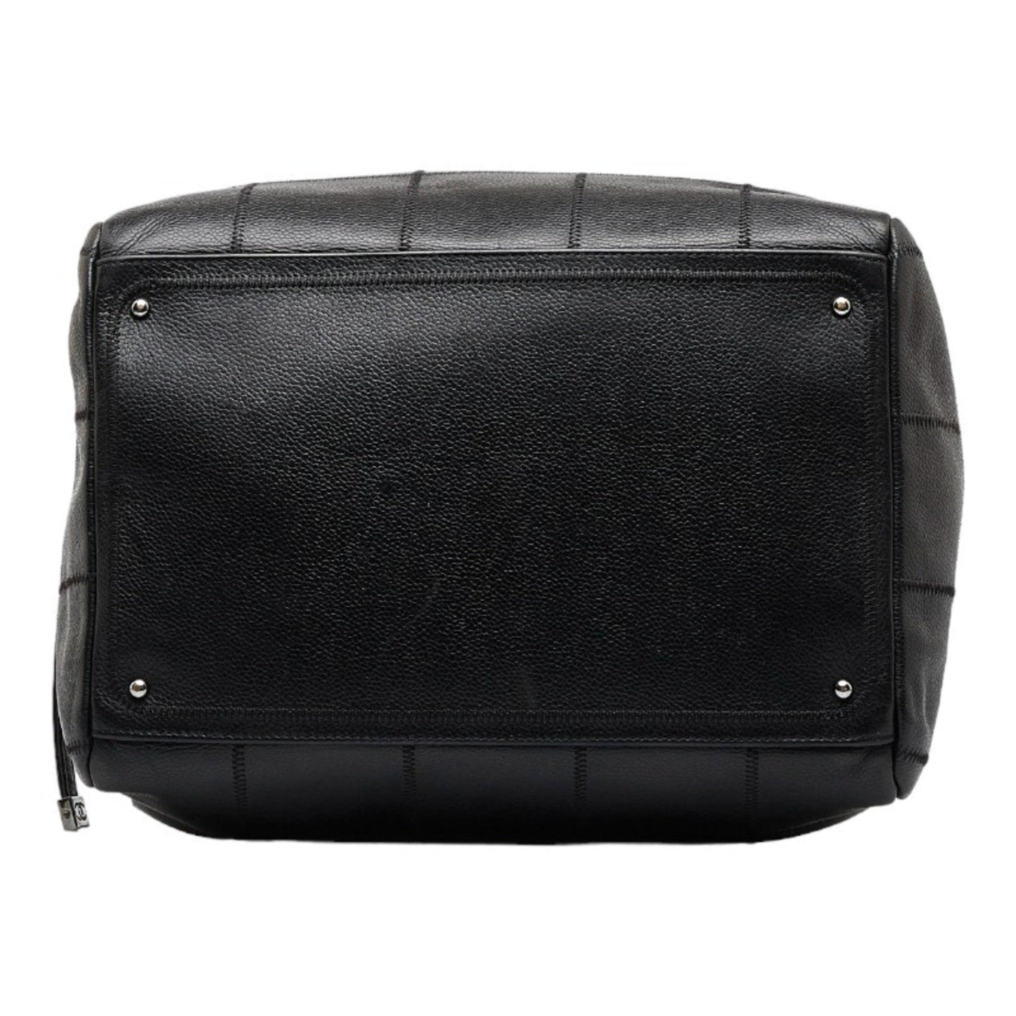 Luxury Chanel Chocolate Bar Handbag Boston Bag Black Caviar Skin Ladies