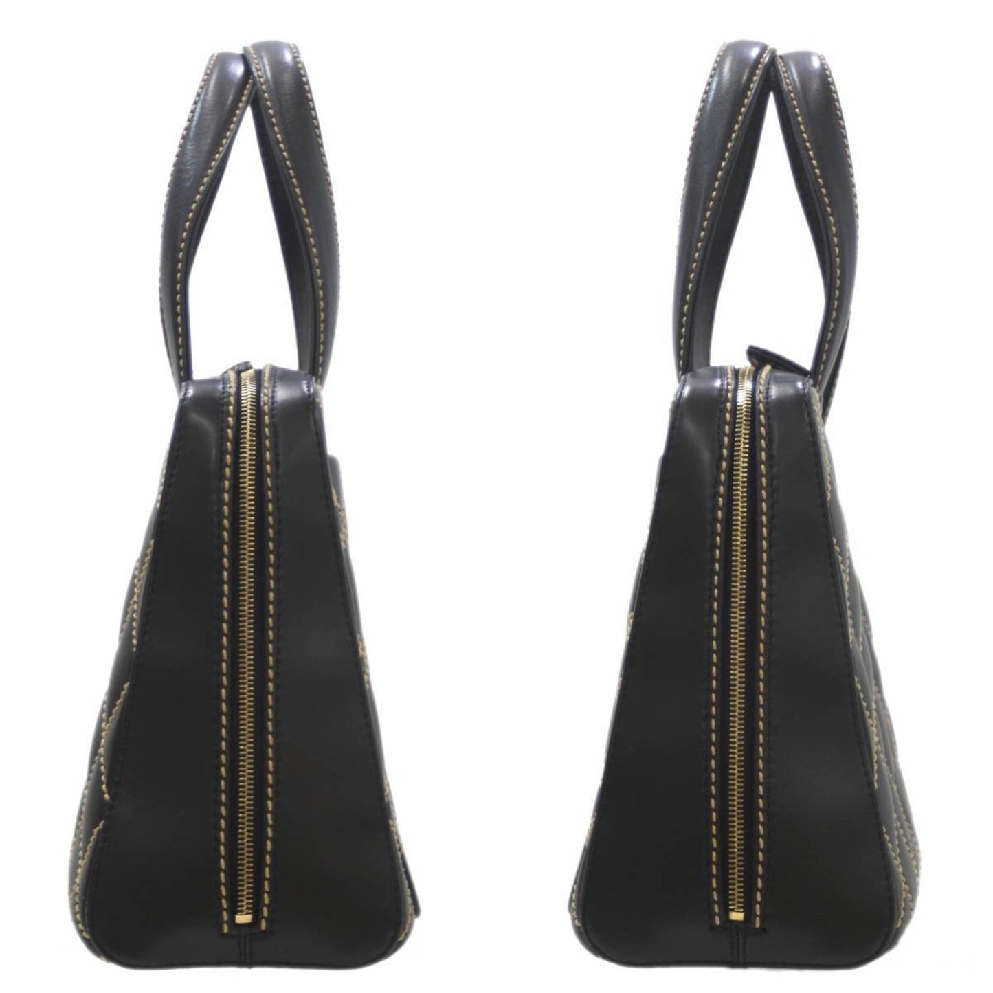 Luxury Chanel Wild Stitch Coco Mark Handbag Leather Black 7687325