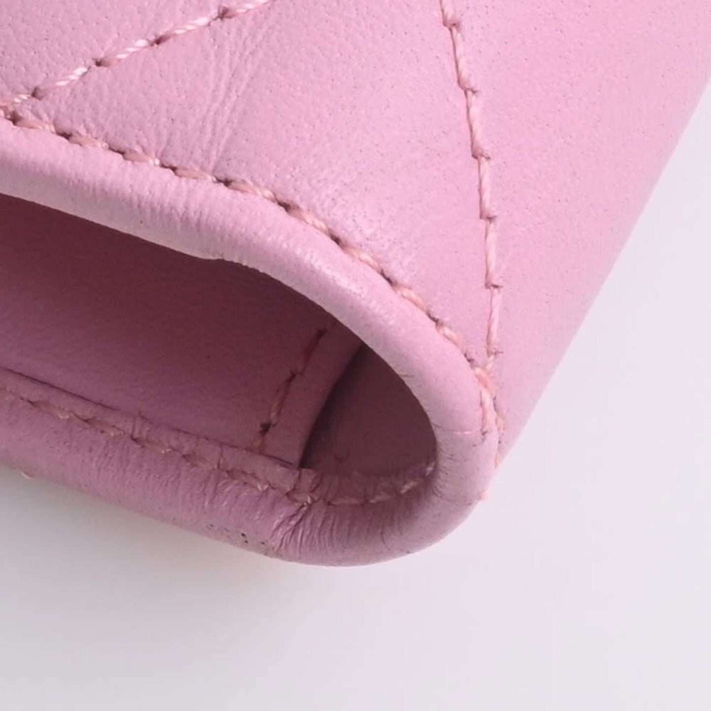 Luxury Chanel Leather Cambon Here Mark Bifold Long Wallet A26717 Pink Ladies