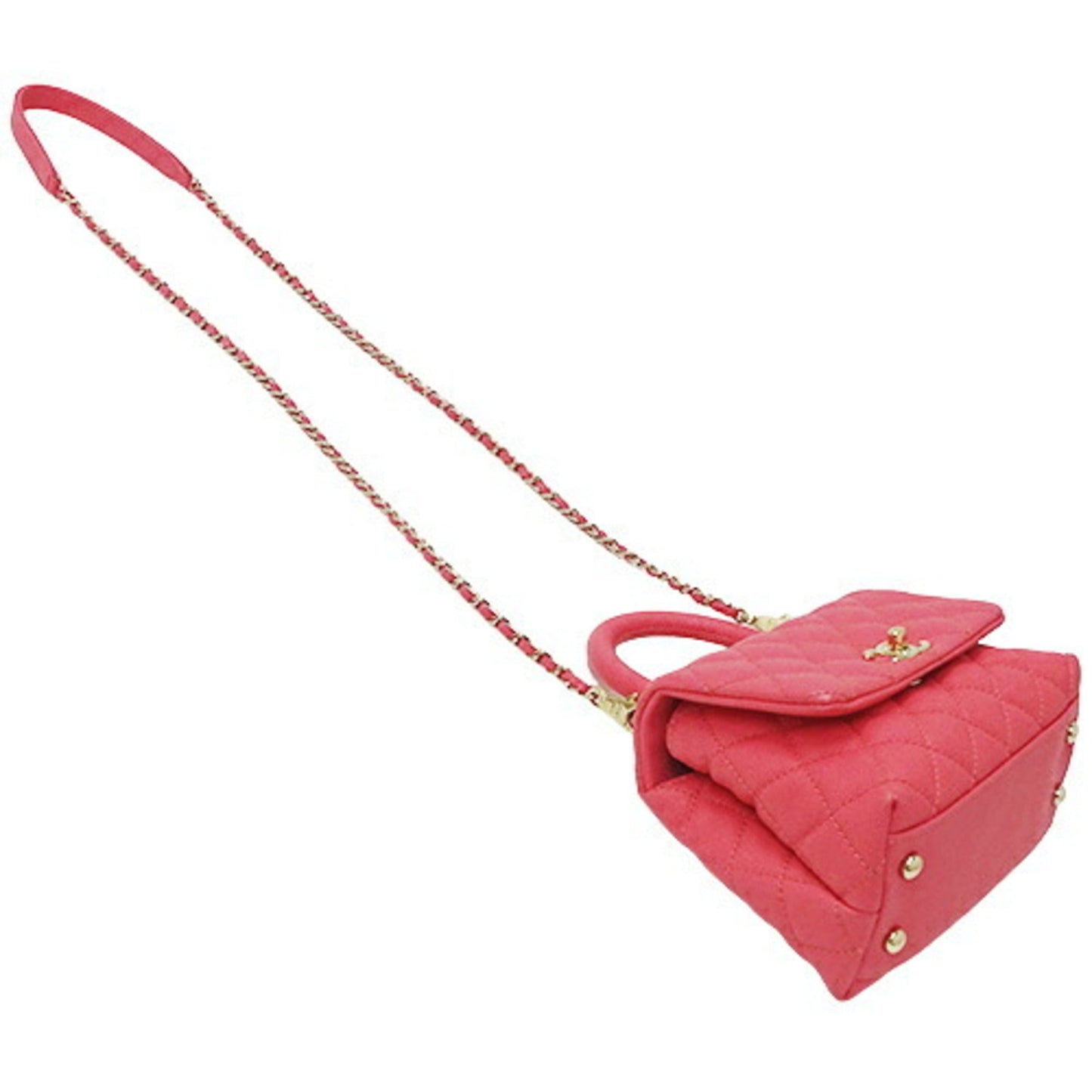 Luxury Chanel Bag Matelasse Women's Handbag Shoulder 2way Caviar Skin Pink Crossbody