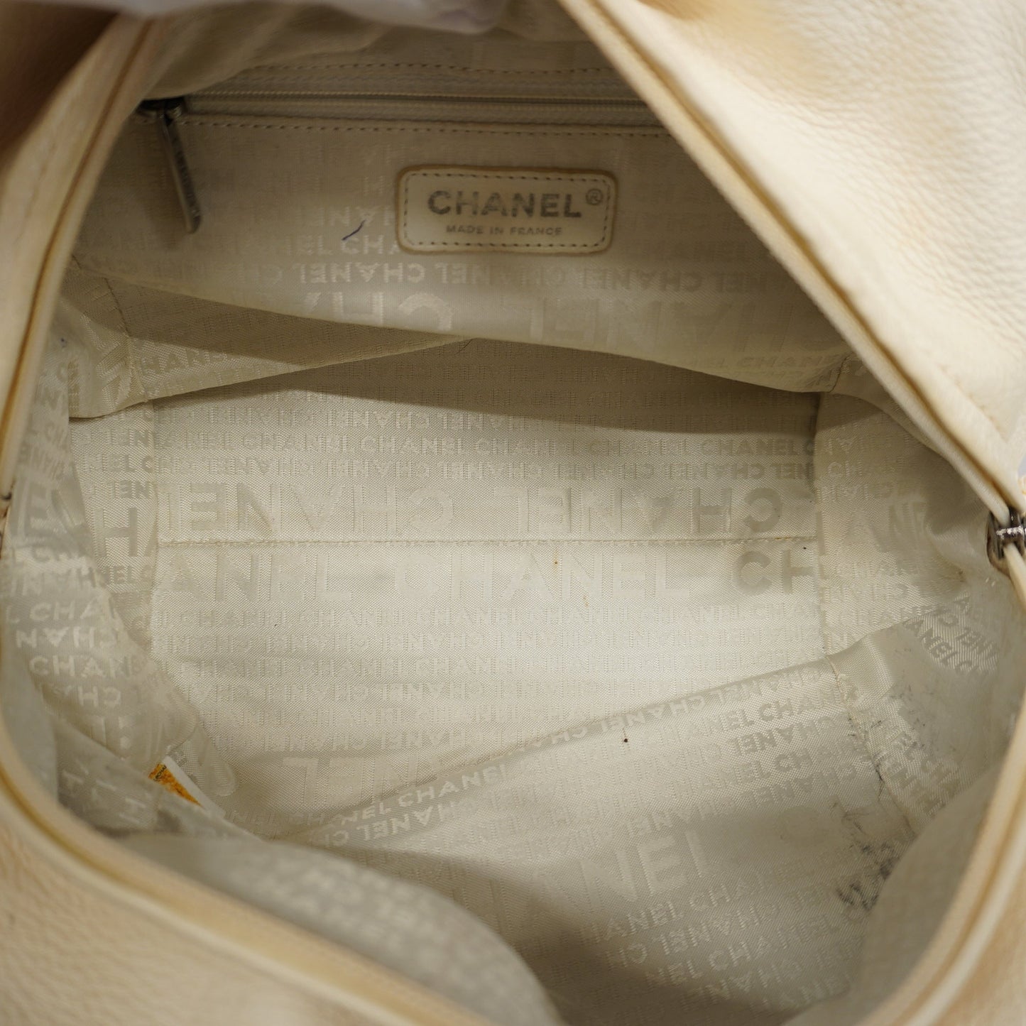 CHANELAuth Wild Stitch Handbag Women's Leather Handbag Ivory
