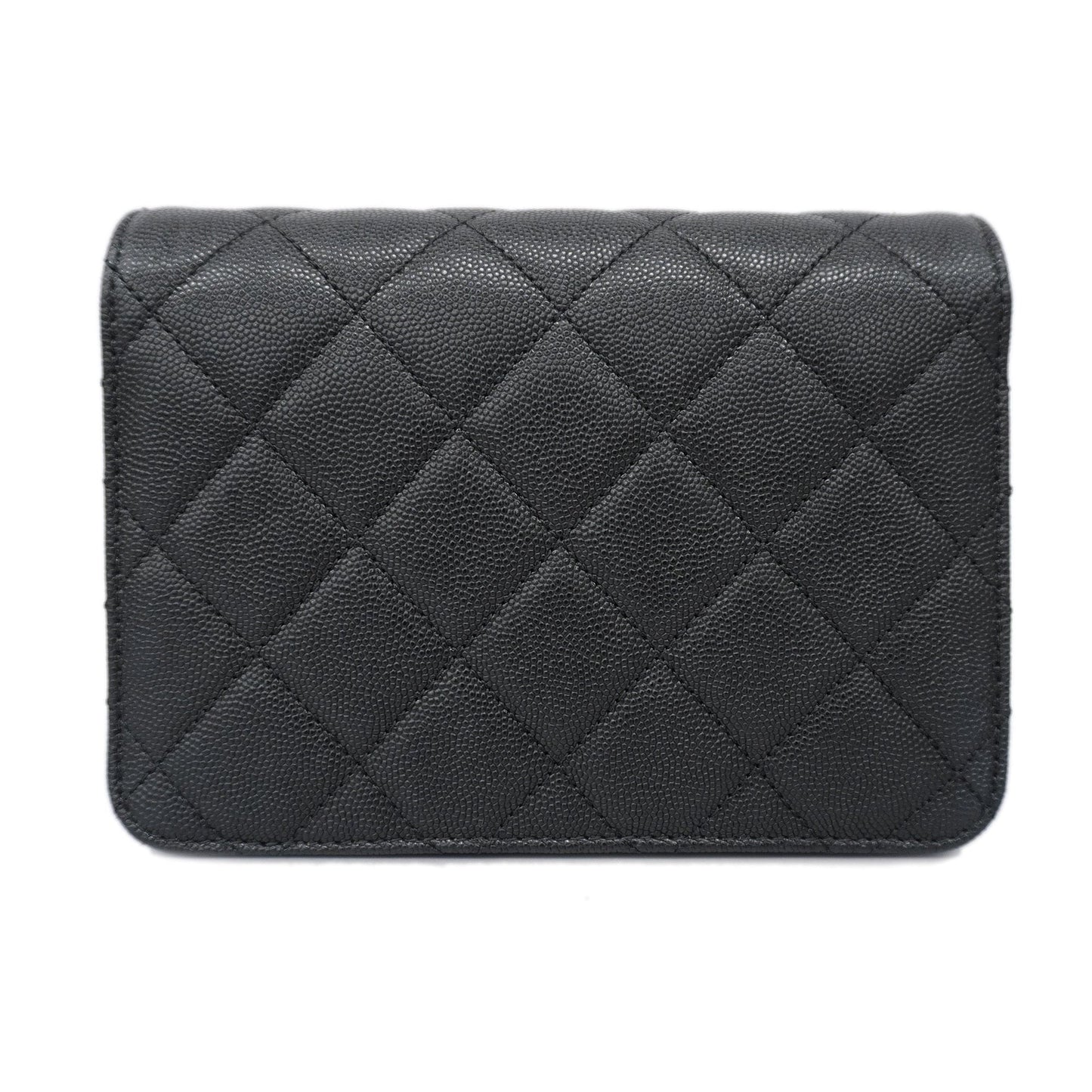 CHANEL Matelasse Chain Shoulder Women's Caviar Leather Shoulder Bag Black