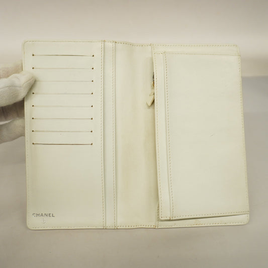 CHANEL Matelasse Long Wallet Silver Metal Fittings Women's Lambskin Wallet