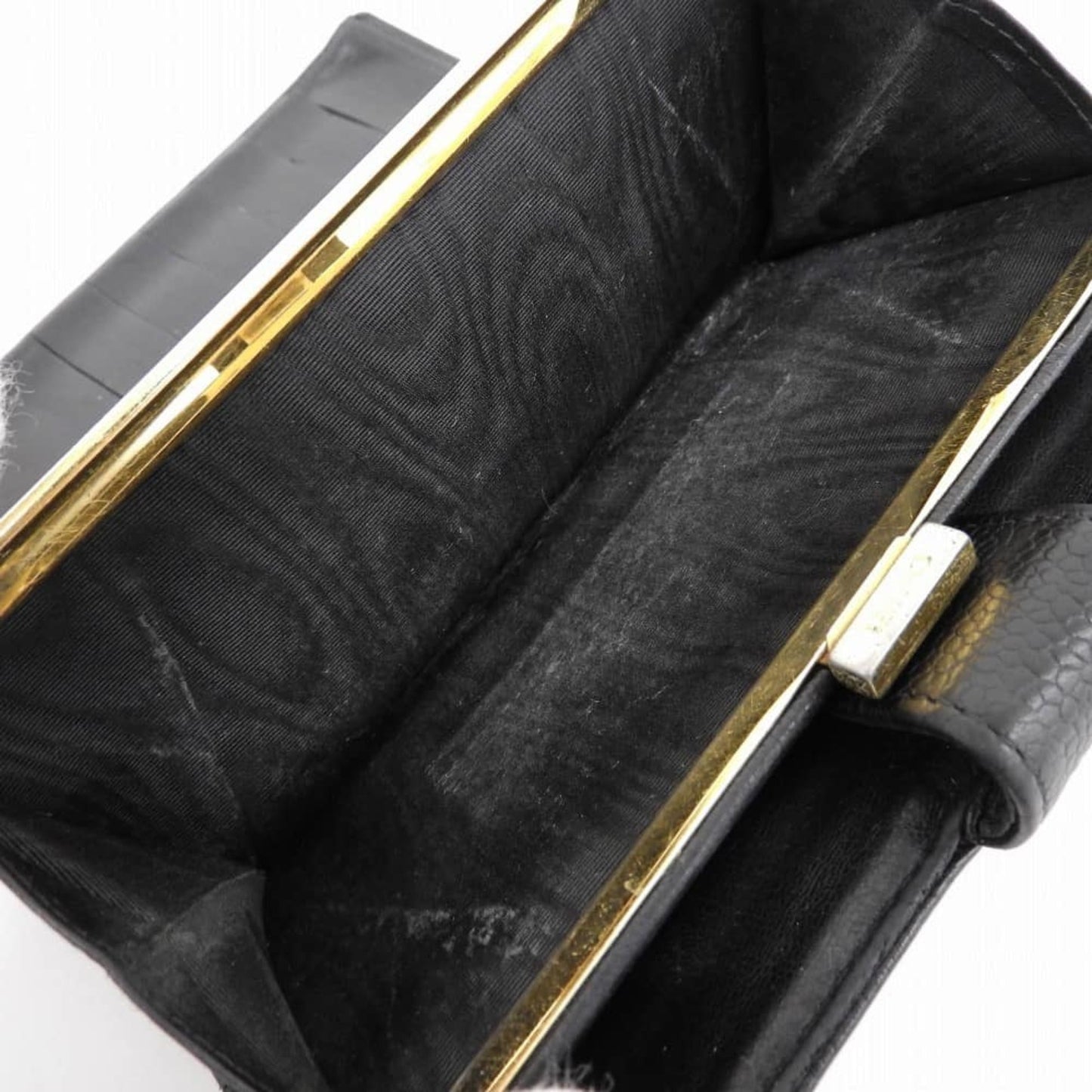 Luxury Chanel long wallet with coco mark leather black seal 7 series A13498