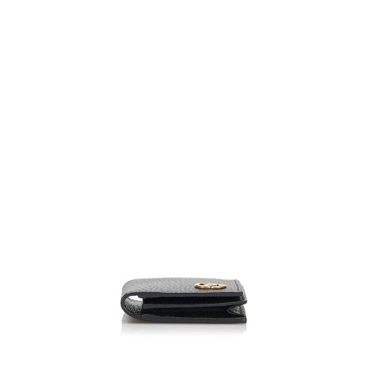 Luxury Gucci GG Marmont Double Card Case Business Holder 428737 Black Leather Ladies GUCCI