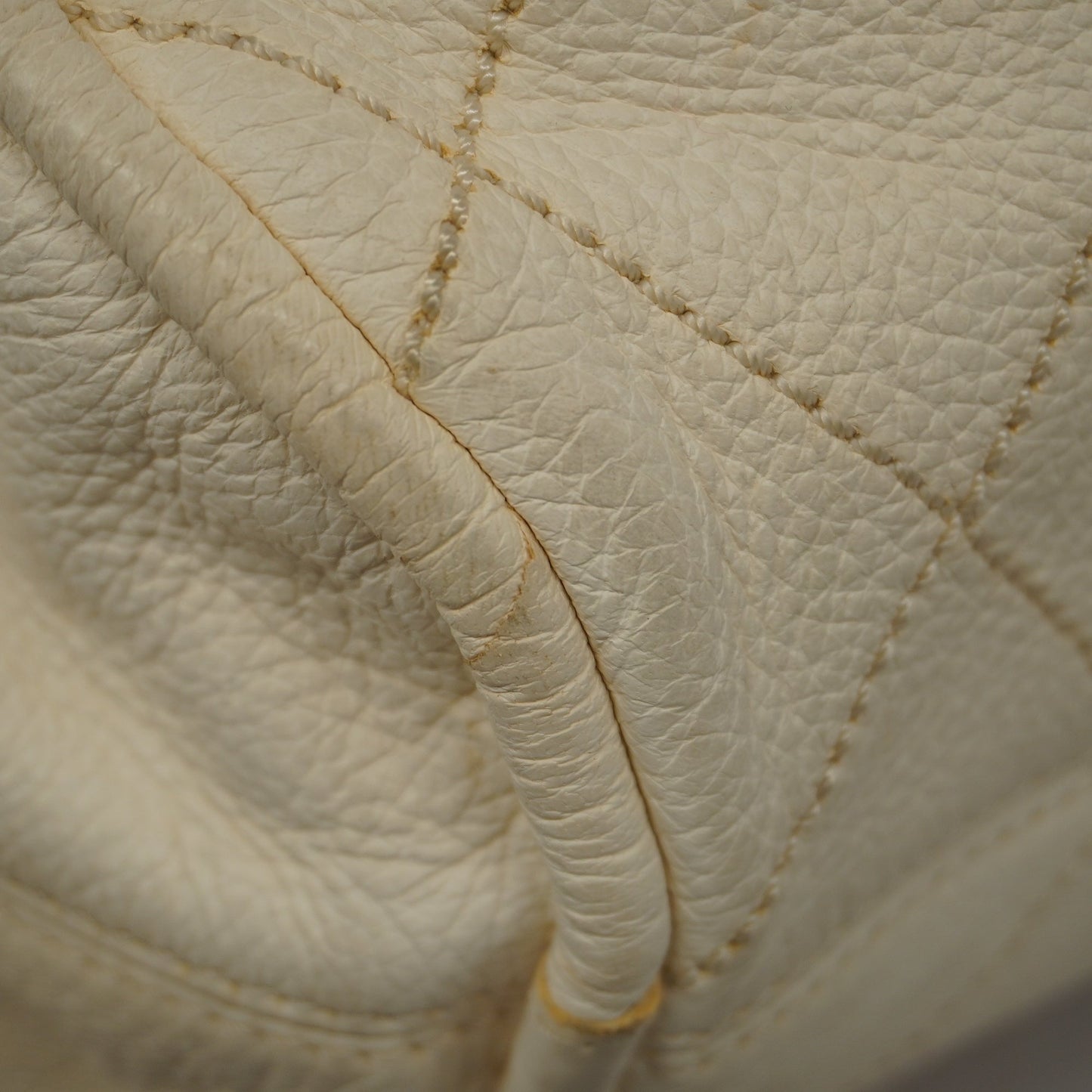 CHANEL Wild Stitch Handbag Women's Leather Handbag Ivory