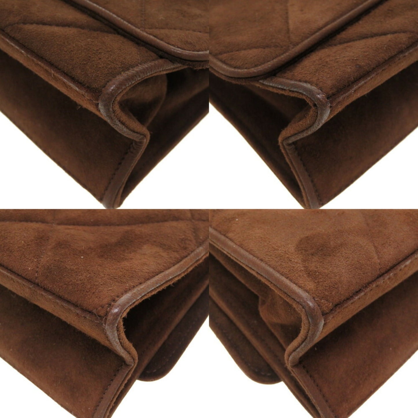 Luxury Chanel Matelasse Coco Mark Suede Brown Shoulder Bag