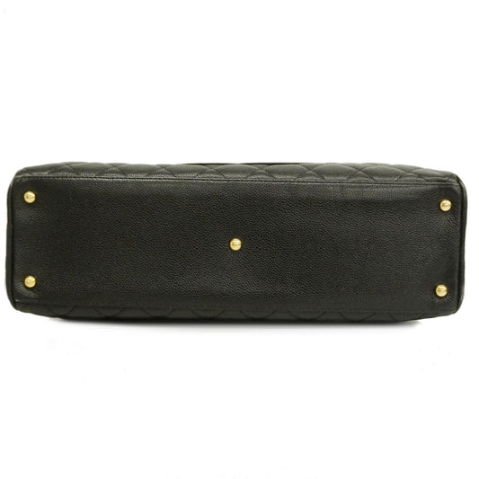 CHANEL Matelasse Handbag Women's Caviar Leather Black