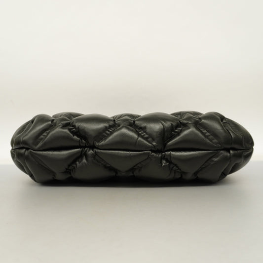 CHANEL Bubble Quilt Chain Shoulder Women's Leather Shoulder Bag Black