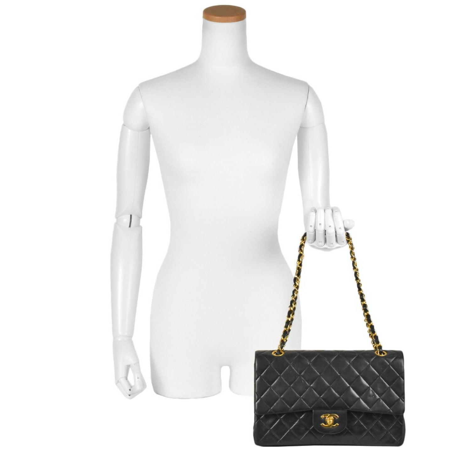 Chanel Matelasse 25 No. 1 W Flap Chain Shoulder Bag Cocomark Lambskin Black A01112