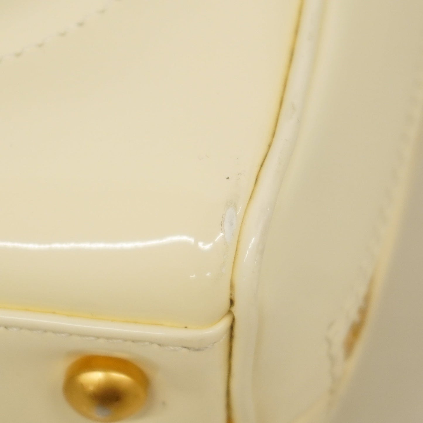 CHANEL Triple Coco Women's Patent Leather Handbag Ivory