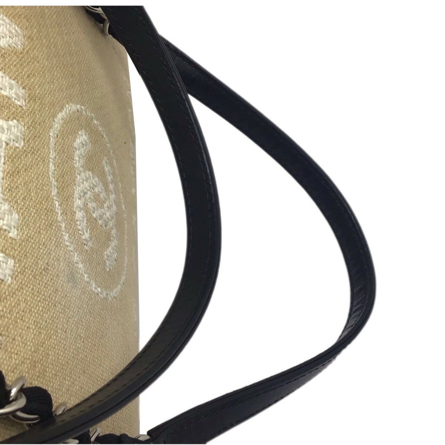 Luxury Chanel Deauville PM A66939 Beige Black Silver SV Metal Fittings Tote Bag Handbag Women's Men's Unisex