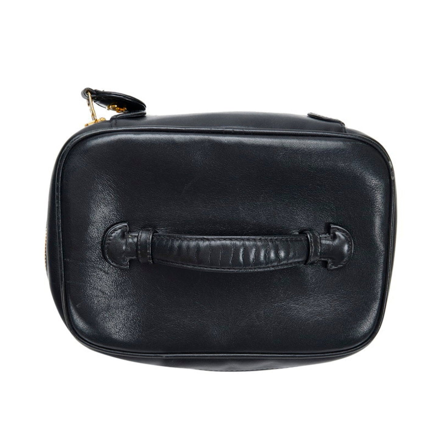 Luxury Chanel Cocomark Bicolore Vanity Bag Handbag Black Lambskin Ladies