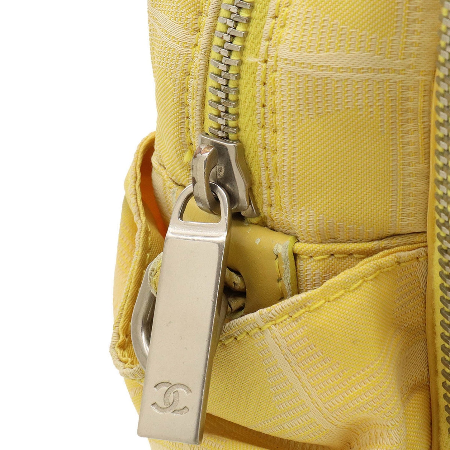 Luxury Chanel New Line Handbag Shoulder Bag Jacquard Canvas Yellow A15973