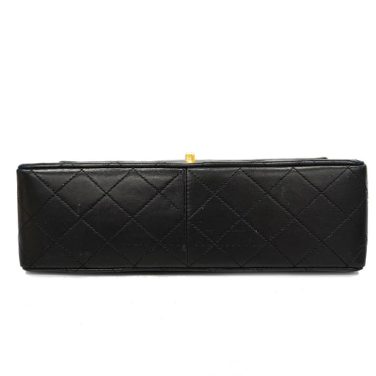 CHANEL Matelasse W Flap W Chain Women's Leather Shoulder Bag Black