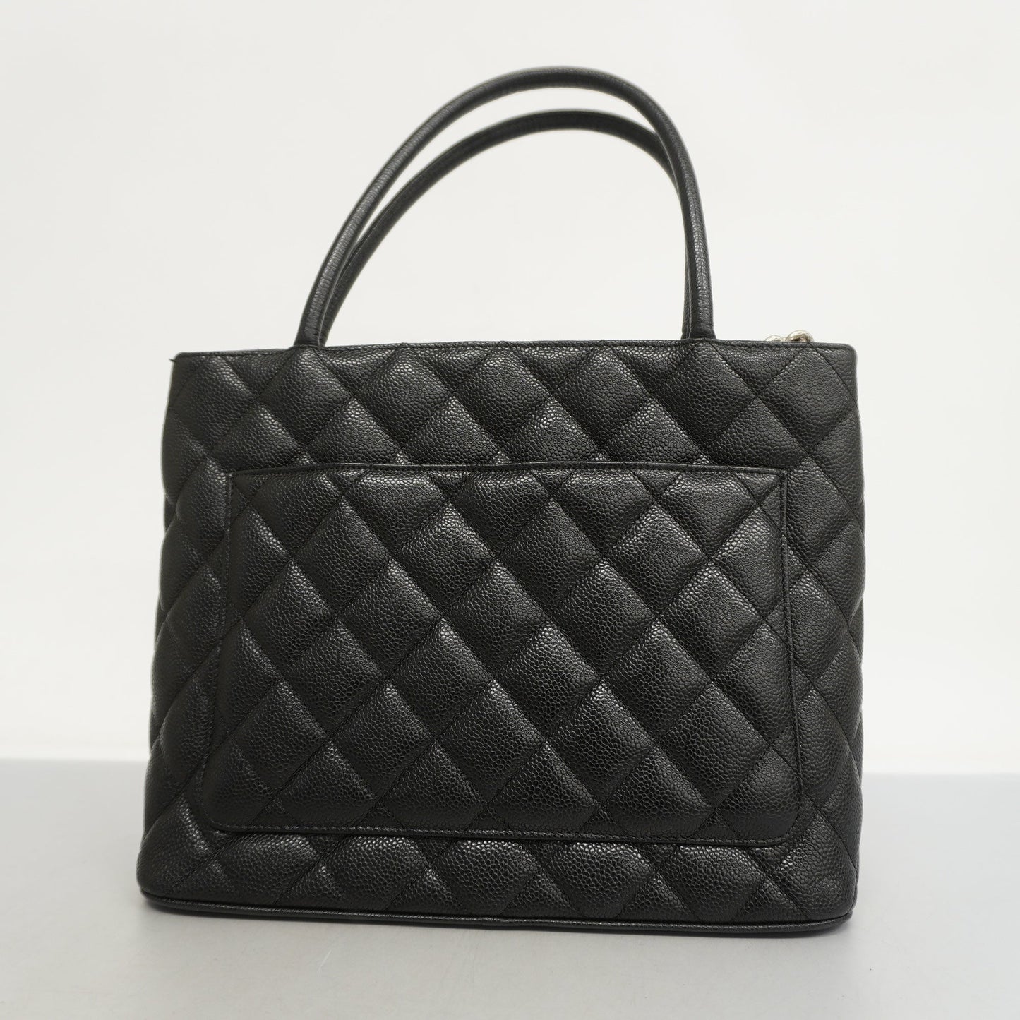 CHANEL Reprint Tote Women's Caviar Leather Tote Bag Black
