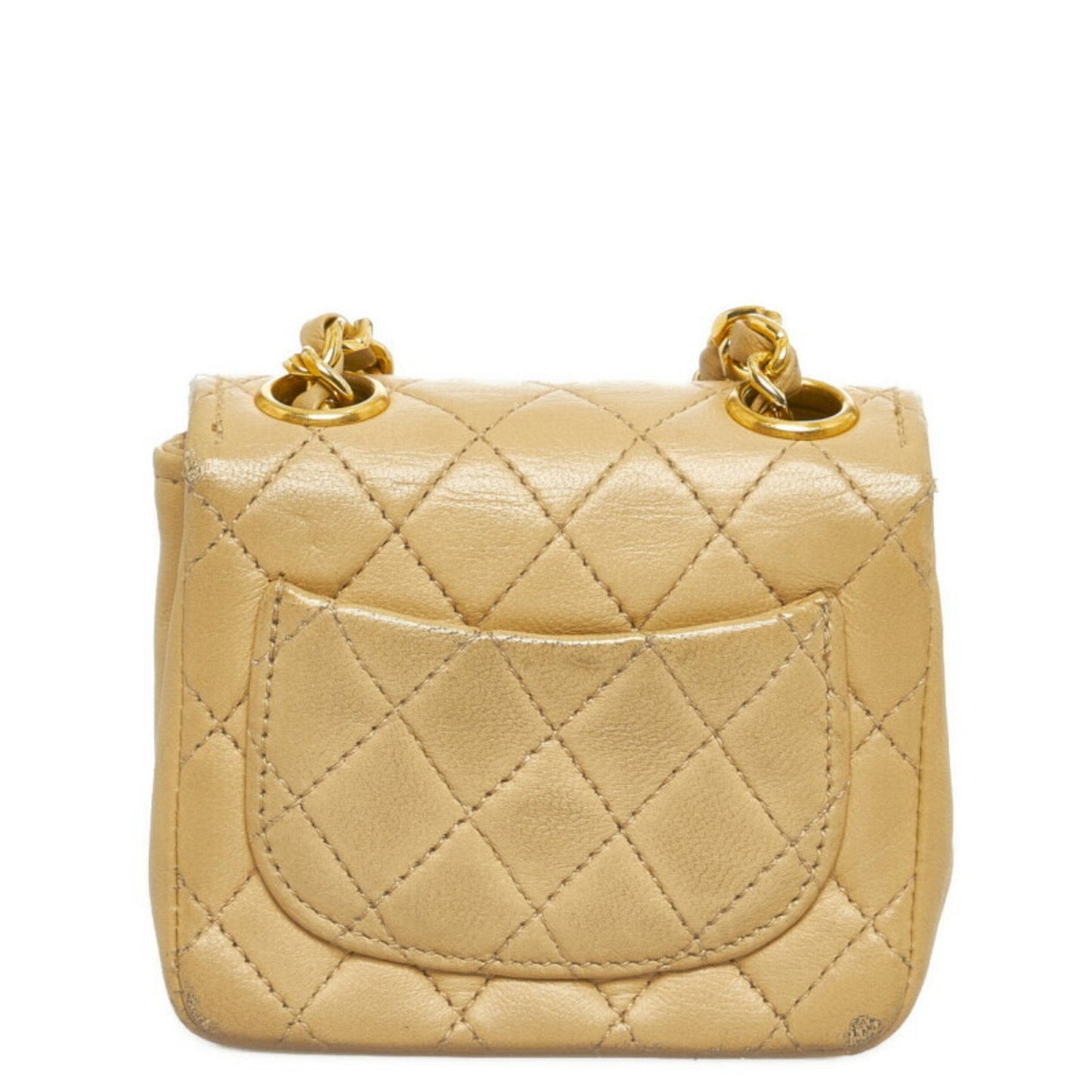 Luxury Chanel matelasse chain shoulder bag handbag waist pouch beige leather ladies
