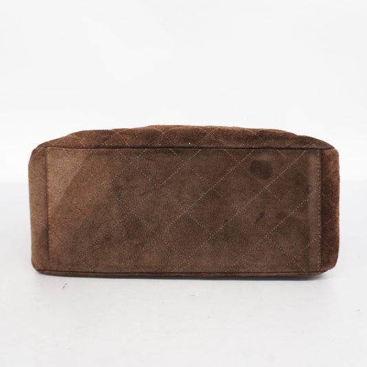 CHANEL Matelasse Women's Suede Shoulder Bag Brown