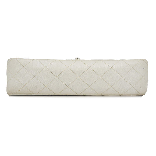 CHANEL Matelasse W Flap W Chain Women's Caviar Leather Shoulder Bag White