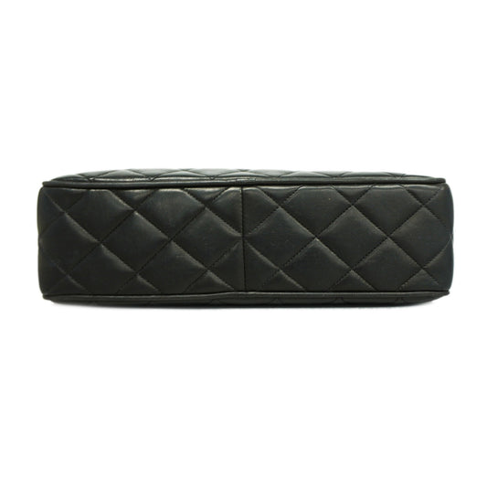 CHANEL Matelasse Chain Shoulder With Fringes Women's Leather Black